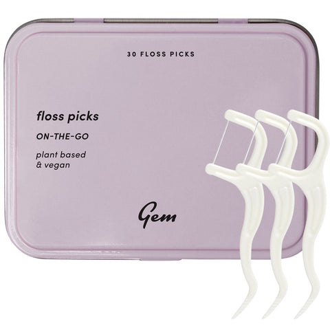 Gem Floss Picks - On The Go Tin - 30 Pieces