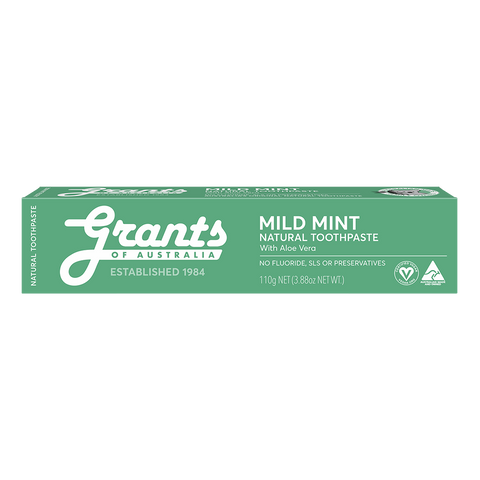 Grants - Natural Toothpaste - Mild Mint with Aloe Vera (110g)