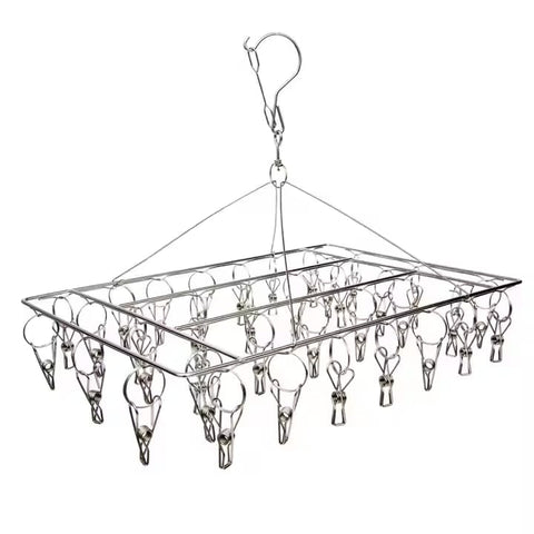 Bare & Co. - FULL 316 Grade Stainless Steel Peg Hanger - Square Design - Silver (34 pegs)