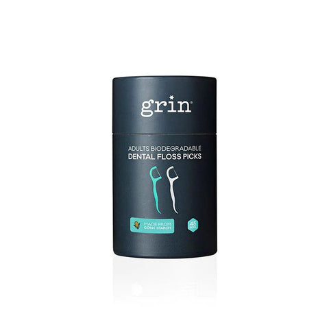 Grin - Biodegradable Dental Floss Picks - Adults (45 pack)