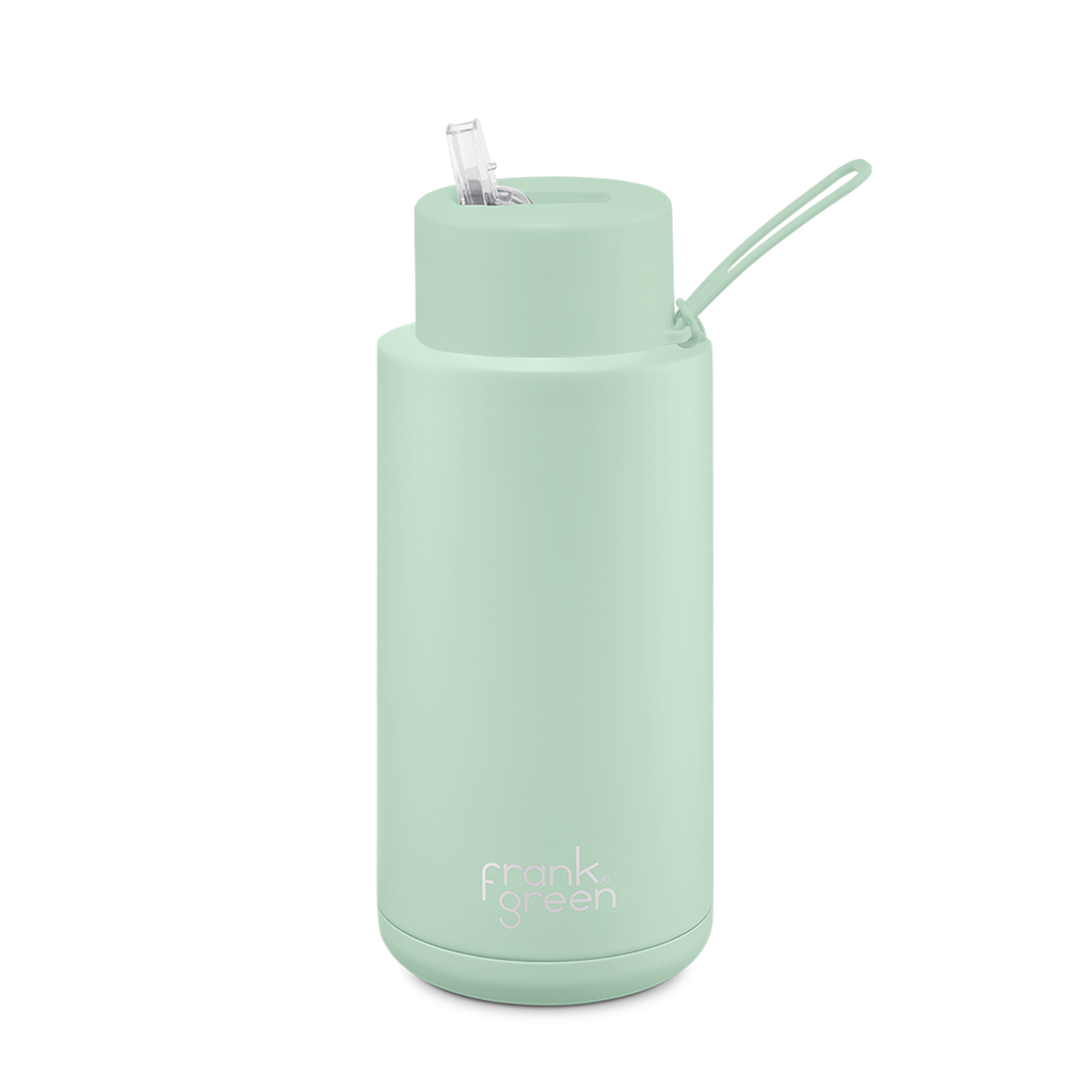 Frank Green - Stainless Steel Ceramic Reusable Bottle - Mint Gelato (34oz)