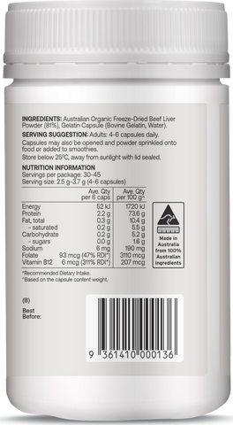 Best Of The Bone Beef Liver - 180 capsules