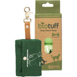 Biotuff - Compostable Dog Waste Bags - With Padded Dispenser 60 Pack