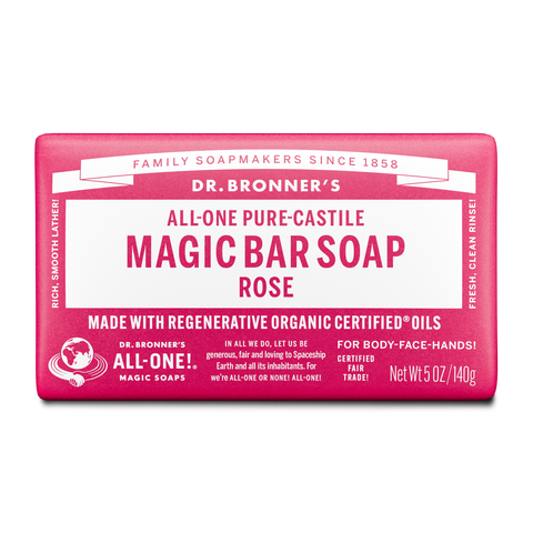 Dr Bronners - Castile Soap Bar - Rose (140g)