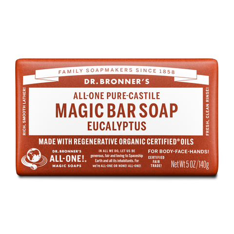 Dr Bronners - Castile Soap Bar - Eucalyptus (140g)