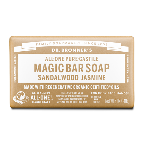 Dr Bronners - Castile Soap Bar - Sandalwood and Jasmine (140g)