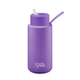 Frank Green - Stainless Steel Ceramic Reusable Bottle with Straw Lid - Cosmic Purple (34oz)