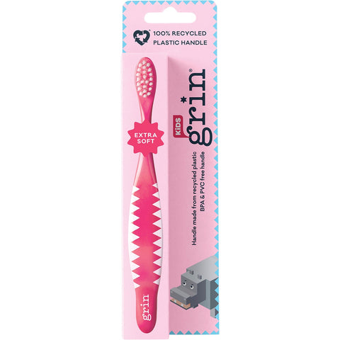 Grin - Kids Biodegradable Extra Soft Toothbrush - Soft Pink