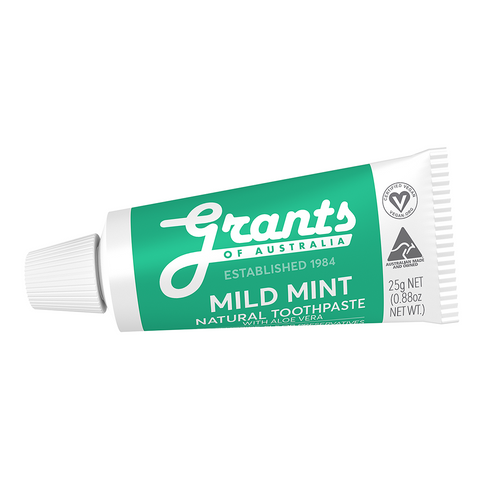 Grants - Natural Toothpaste - Mild Mint with Aloe Vera (Travel Size 25g)