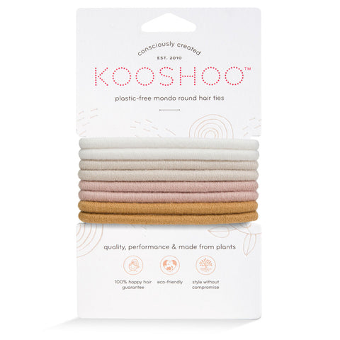 Kooshoo - Plastic Free Mondo Hair Ties - Golden Fibres 8 Pack
