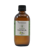 Vrindavan - Rosemary & Castor Oil Certified Organic - Amber Glass Bottle (200ml)