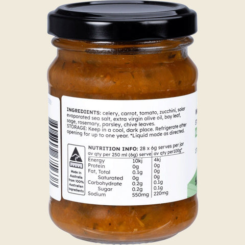 The Broth Sisters - Vegetable Stock Concentrate - No Onion or Garlic (170g - Makes 7 Litres)