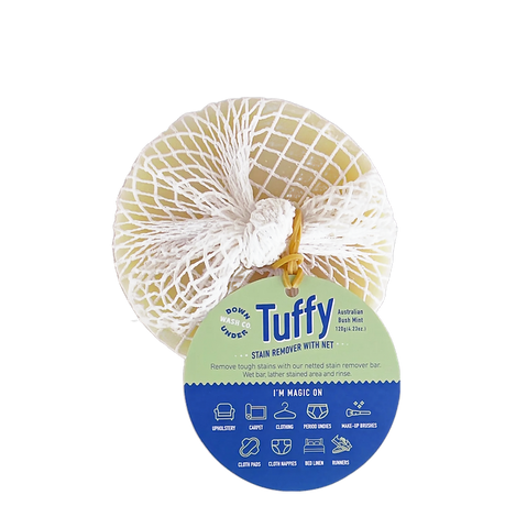 Downunder Wash Co. Tuffy Stain Remover Bar With Net - Australian Bush Mint 120g