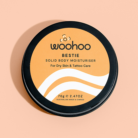 Woohoo Body Bestie Solid Body Moisturiser Bar- Dry Skin & Tattoo Care 70g