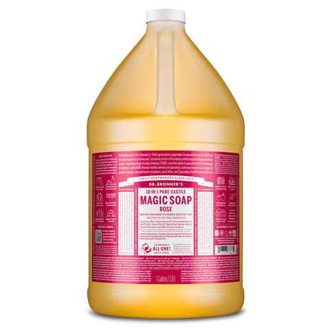 Dr Bronners - 18 in 1 Pure Castile Liquid Soap - Rose (3.78L)