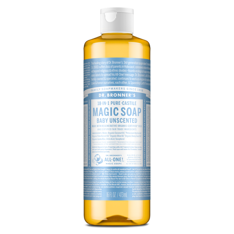 Dr Bronners - 18 in 1 Pure Castile Liquid Soap - Baby Unscented (473ml)