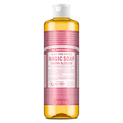 Dr Bronners - 18 in 1 Pure Castile Liquid Soap - Cherry Blossom (473ml)