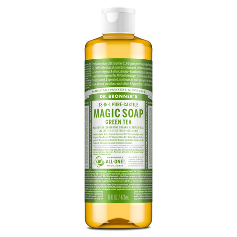 Dr Bronners - 18 in 1 Pure Castile Liquid Soap - Green Tea (473ml)