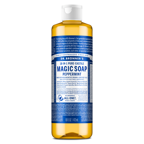Dr Bronners - 18 in 1 Pure Castile Liquid Soap - Peppermint (473ml)