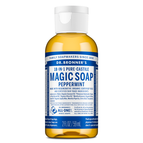 Dr Bronners - 18 in 1 Pure Castile Liquid Soap - Peppermint (59ml)