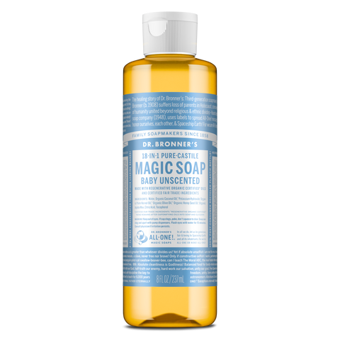 Dr Bronners - 18 in 1 Pure Castile Liquid Soap - Baby Unscented (237ml)