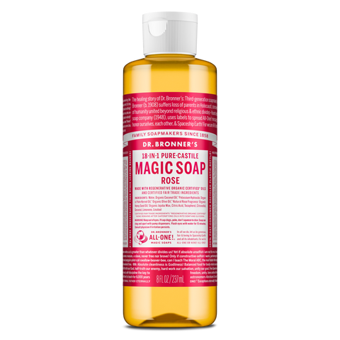 Dr Bronners - 18 in 1 Pure Castile Liquid Soap - Rose (237ml)