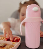 Kaakaa Baby - Glass Cup with Silicone Straw & Sleeve - Pink 240ml