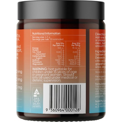 SODII Everyday Hydration Salts- Salty Grapefruit 185g