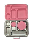 Bare & Co. Stainless Steel 5 Compartment Lunch Box with Bonus containers - Pink