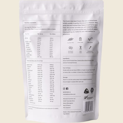 Mitchells Nutrition Bone Broth Protein Powder- Unflavoured 500g