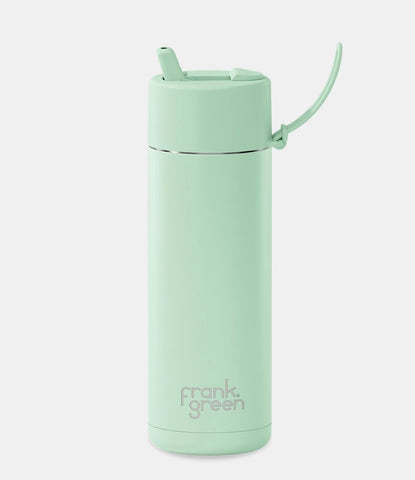Frank Green - Stainless Steel Ceramic Reusable Cup with Flip Straw Lid - Mint Gelato (20 oz)