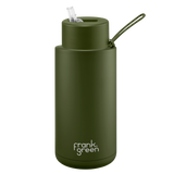 Frank Green - Stainless Steel Ceramic Reusable Bottle with Straw - Khaki (34oz)