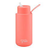 Frank Green - Stainless Steel Ceramic Reusable Bottle with Straw - Living Coral (34oz)