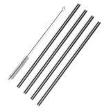 Bare & Co. - Stainless Steel Straws - Straight (4 Pack with Bonus Cleaner)