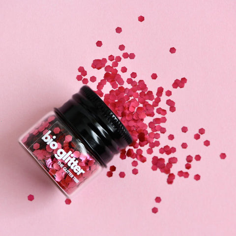 The Glitter Tribe - Biodegradable Glitter Glass Jar - Blush Red (10g)