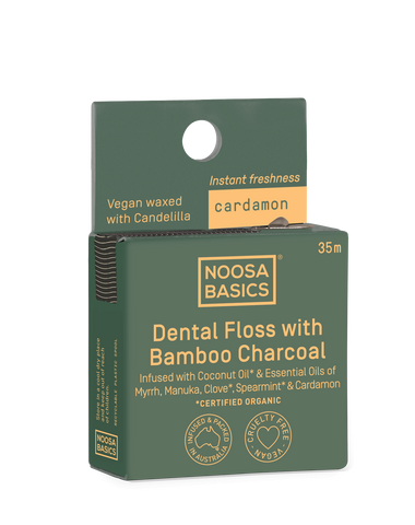 Noosa Basics - Dental Floss with Activated Charcoal - Cardamon (35m)