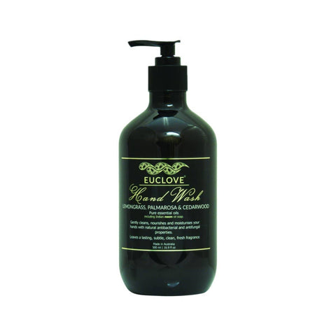 Euclove - Hand Wash with Pump - Lemongrass, Palmarosa and Cedarwood (500ml)