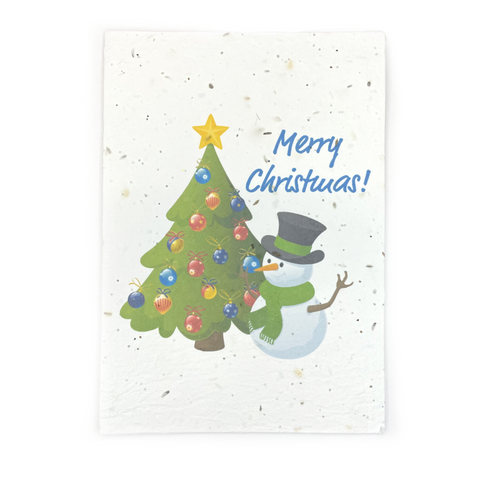 Bare & Co. - Seeded Christmas Card - Snowman and Christmas Tree