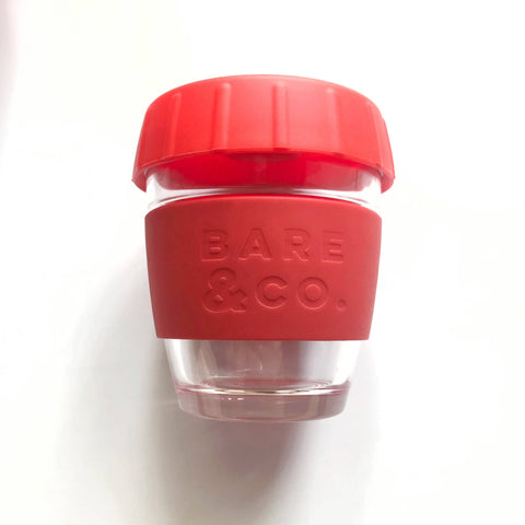 Bare & Co. - Reusable Coffee Cup with Plug Lid - Red (8oz/227ml)