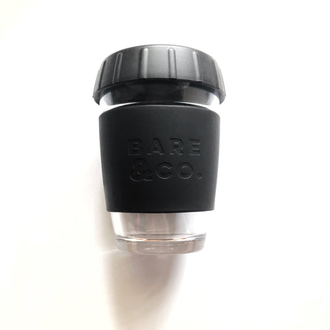 Bare & Co. - Reusable Coffee Cup with Plug Lid - Black (12oz/340ml)