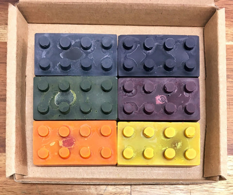 Eco Crayons - Plant Based Crayons - Lego Brick Shape (6 Pack)