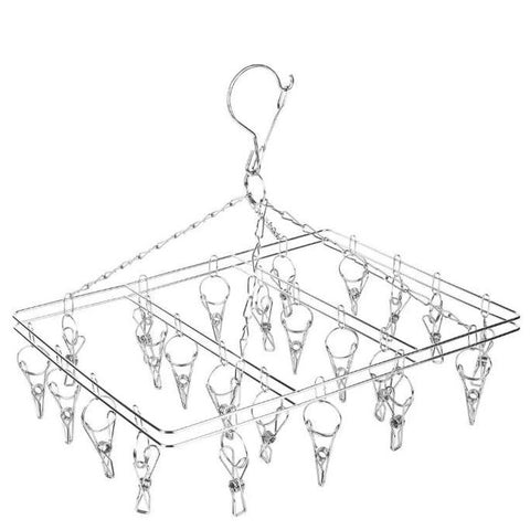 Bare & Co. - FULL 316 Grade Stainless Steel Peg Hanger - Square Design - Silver (20 pegs)