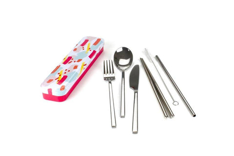Retro Kitchen - Carry Your Cutlery Set - Colour Splash