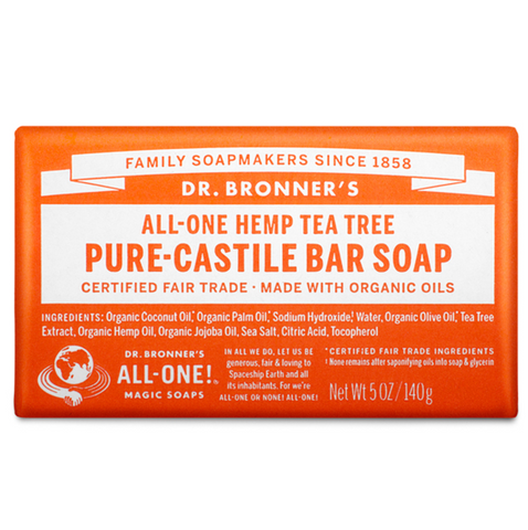 Dr Bronners - Castile Soap Bar - Tea Tree (140g)