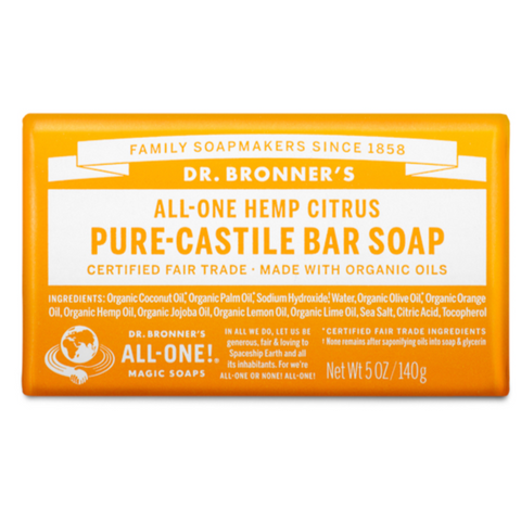 Dr Bronners - Castile Soap Bar - Citrus (140g)