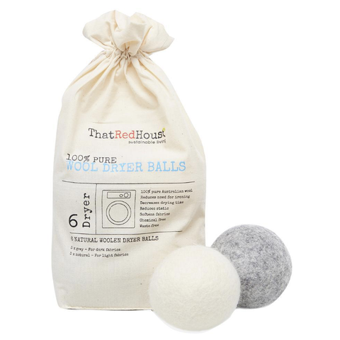 That Red House - 100% Pure Wool Dryer Balls (6 pack)