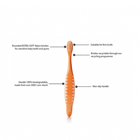 Grin - Kids Biodegradable Toothbrush - Orange