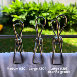 Bare & Co. - Stainless Steel LARGE Pegs - 316 Marine Grade - SILVER (BULK 150 Pack)