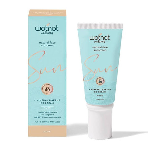 WOTNOT- Natural Face Sunscreen Tinted BB Cream SPF 40 - Nude/Light (60g)
