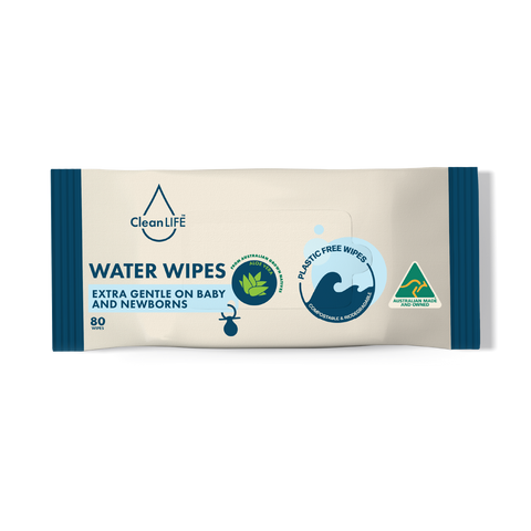CleanLIFE Water Wipes - Extra Gentle on Baby and Newborns 80 Wipes